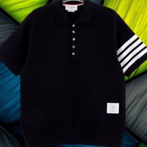 Thom Browne Black polo shirt short sleeved